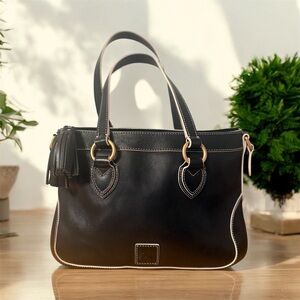 Dooney & Bourke Black Florentine Edge Shopper in excellent condition.
